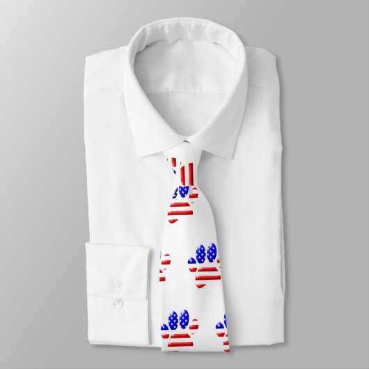 Cravate EMPREINTE DE PATTE américain du Drapeau (Attaché)