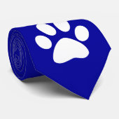 Cravate Empreinte de patte bleu (Roulé)