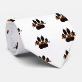 Cravate Empreinte de patte d'animal noir (Roulé)