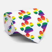 Cravate Empreinte de patte de gay pride (Roulé)