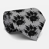 Cravate Empreinte de patte Distressed Black Paint Splatter (Roulé)