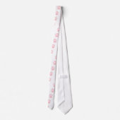 Cravate Empreinte de patte Tartan Rose Et Blanc (Dos)