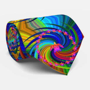 Cravate Empreinte de tortue arc-en-ciel
