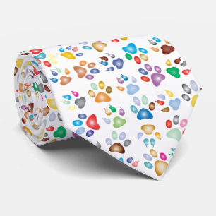 Cravate Empreintes de pattes de chien colorées adorables