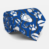 Cravate Empreintes de pied 01.b. BG bleu (Roulé)