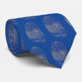 Cravate Empreintes digitales - bleu (Roulé)