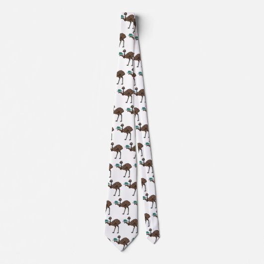 Cravate Emu avec dessin animé d'oeufs (Devant)
