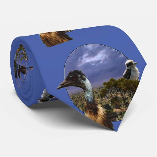 Cravate Emu Et Kookaburra, (Roulé)