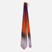Cravate en bande d'art violet orange ombre (Devant)