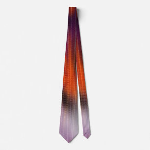Cravate en bande d'art violet orange ombre