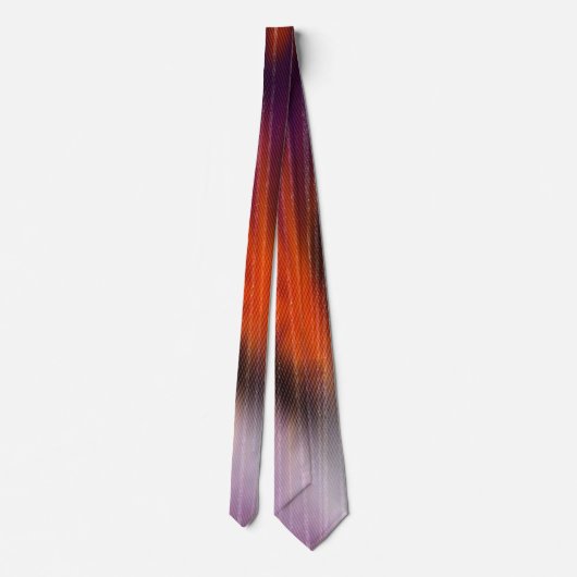 Cravate en bande d'art violet orange ombre (Dos)