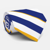 Cravate en bande de White Gold et Blue University (Roulé)