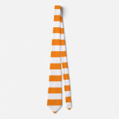 Cravate en bande orange et blanche (Devant)