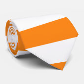 Cravate en bande orange et blanche (Roulé)