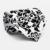 Cravate en damas noir et blanc (Roulé)