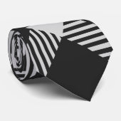 Cravate en diagonale noire et grise (Roulé)