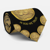 Cravate En Dieu, nous faisons confiance à Gold Coin (Roulé)