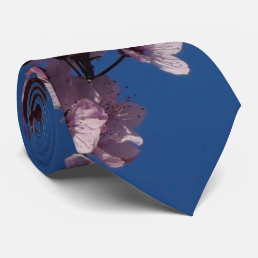Cravate en fleurs de cerisier rose (Roulé)