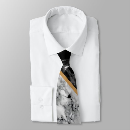 Cravate en marbre blanc noir (Attaché)