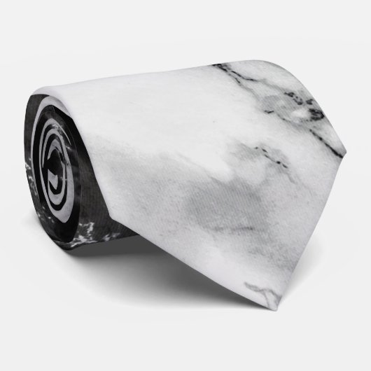 Cravate en marbre blanc noir (Roulé)