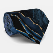 Cravate en marbre bleu marine (Roulé)