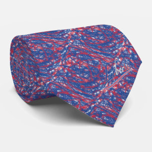 Cravate en mosaïque bleue/rouge