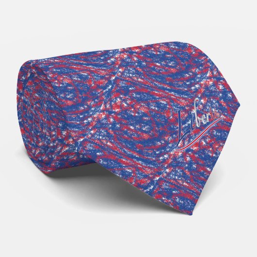 Cravate en mosaïque bleue/rouge (Roulé)