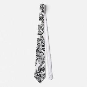 Cravate en noir et blanc Serpent tordu 2 imprimé