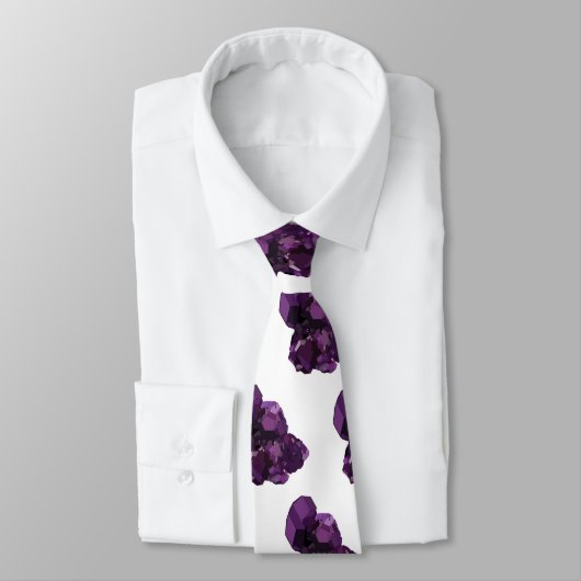 Cravate en pierre cristalline Améthyste (Attaché)