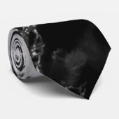 Cravate en pierre de marbre noir avec votre lettre (Roulé)