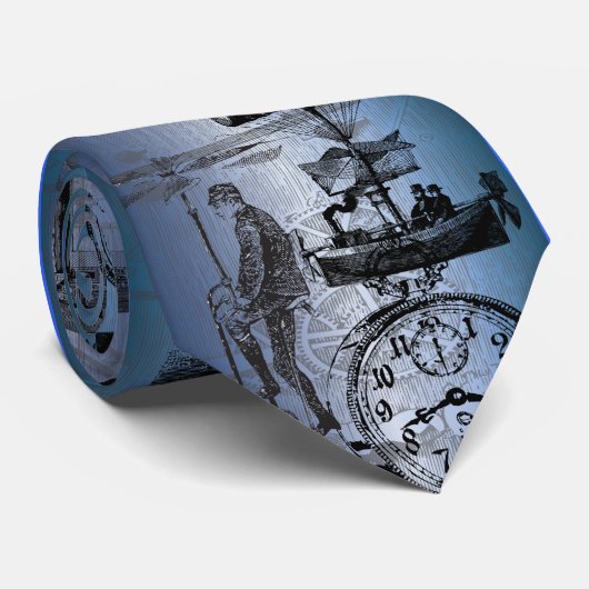Cravate en vapeur en bleu (Roulé)