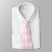 Cravate En vichy chèques de taille moyenne rose et blanche (Attaché)