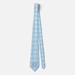 Cravate En vichy Décontracté Monogramme bleu