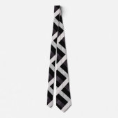 Cravate En vichy diagonale en noir, marine foncée, gris cl (Dos)