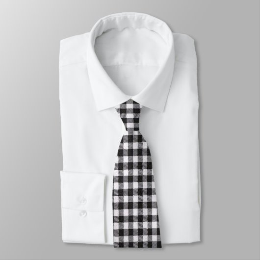 Cravate En vichy noir (Attaché)