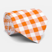 Cravate en vichy orange (Roulé)
