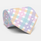 Cravate en vichy Plaids Coeurs Motif sans couture (Roulé)