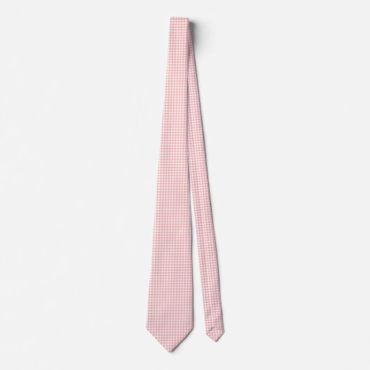 Cravate En vichy rose blanc Check Pastel Hommes (Devant)