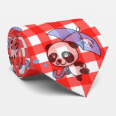 Cravate En vichy rouge mou (Roulé)