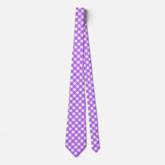 Cravate En vichy violet brillant (Devant)