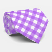 Cravate En vichy violet brillant (Roulé)