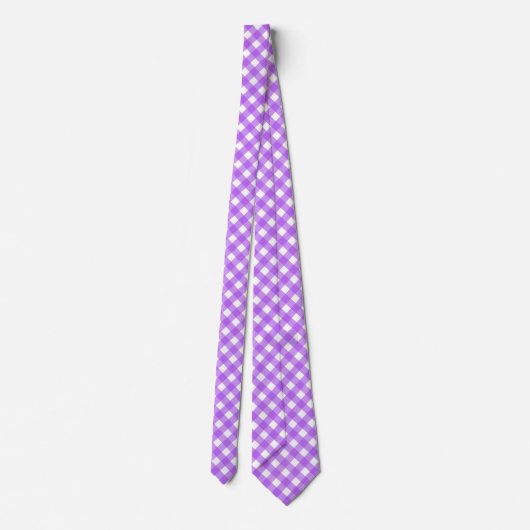 Cravate En vichy violet brillant (Dos)