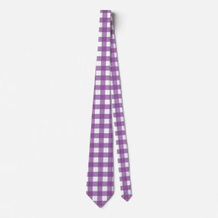 Cravate En vichy violet et violet clair
