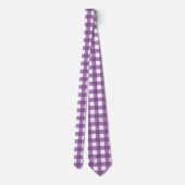 Cravate En vichy violet et violet clair (Dos)
