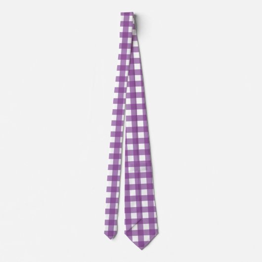 Cravate En vichy violet et violet clair (Dos)