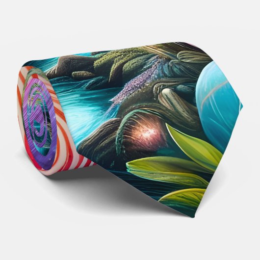 Cravate Enchanted Psychedelic Dreamscape (Roulé)