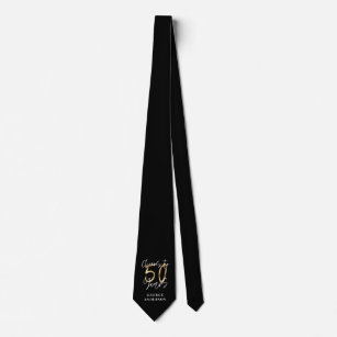 Cravate encourage à 50 ans moderne noir et or