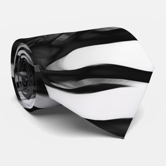 Cravate Encre argentée Abstraite (Roulé)