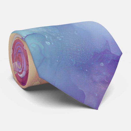 Cravate Encre d'alcool orange et violet Abstraite (Roulé)