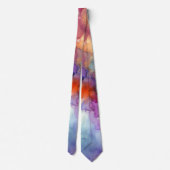 Cravate Encre d'alcool orange et violet Abstraite (Dos)